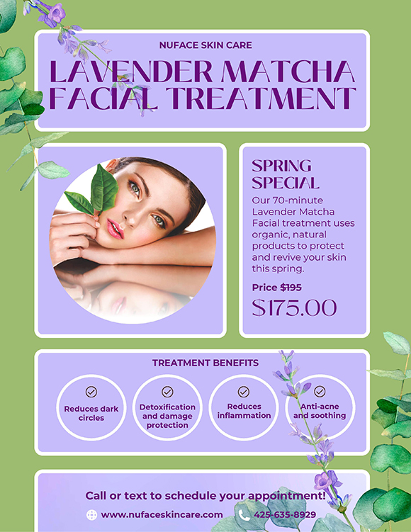 Lavender Matcha Facial Treatment